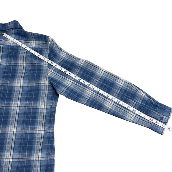 DAILY THREAD BUTTON UP SHIRT PLAID MENS L BLUE KHAKI CASUAL LONG SLEEVE NWT - Picture 11 of 11